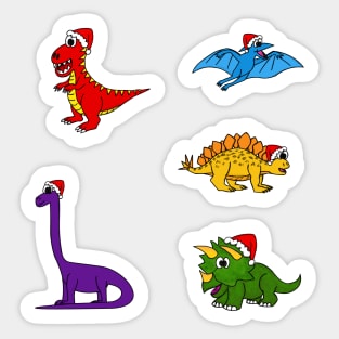 Dinosaur Christmas Sticker Pack Pattern Dinosaurs Sticker